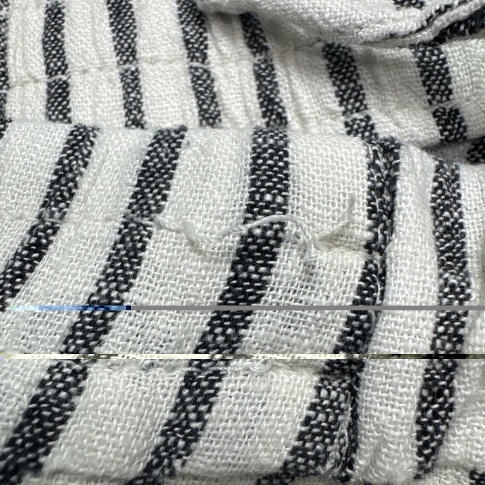 Linen Viscose Pants XXL Women's Black White Stripe Cropped Old Navy Drawstring - Picture 6 of 10